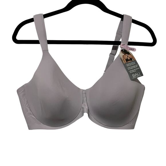 Bali Bra Womens Size 38D Coolest Smoothing Underwire T-Shirt Bra DF4580 Purple - Picture 1 of 9